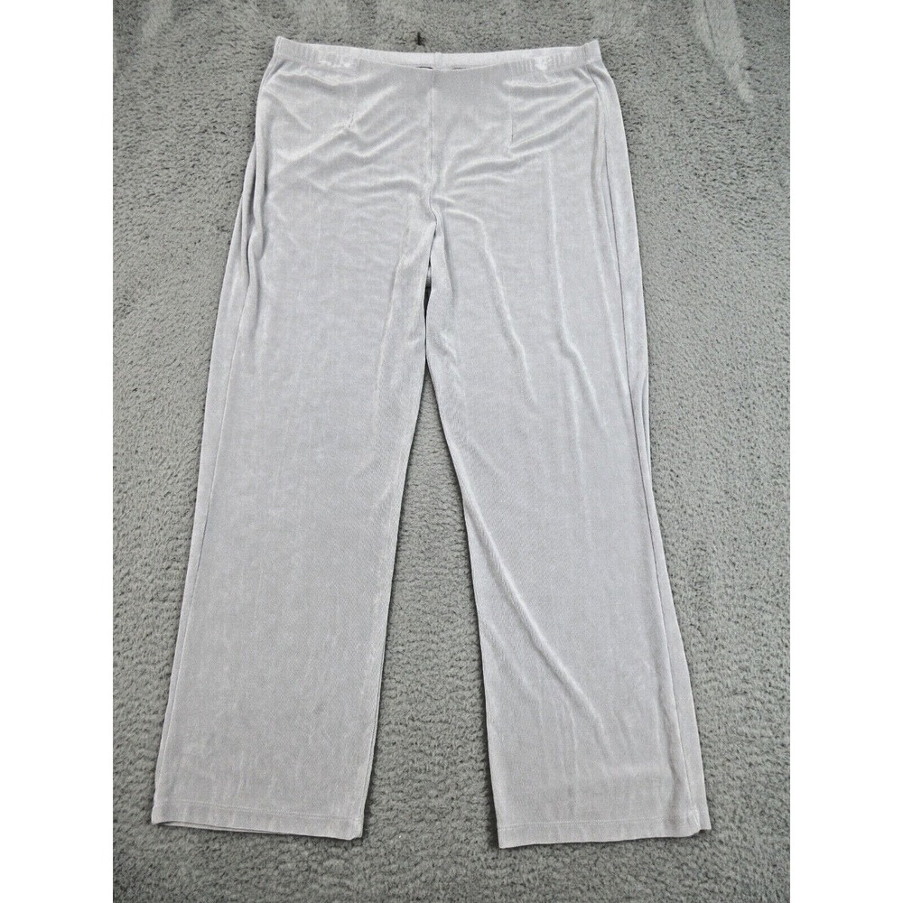 Chicos Wide Leg Travelers Pant Women 16R Grey Minimalist Effortless Chic Comfort